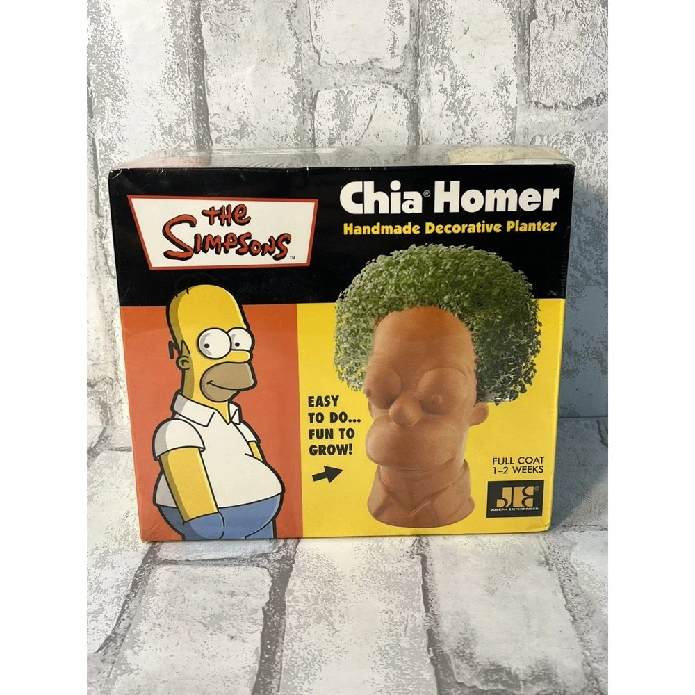The Simpsons Homer Simpson Chia Pet Collectible Decorative Planter ~ New Sealed